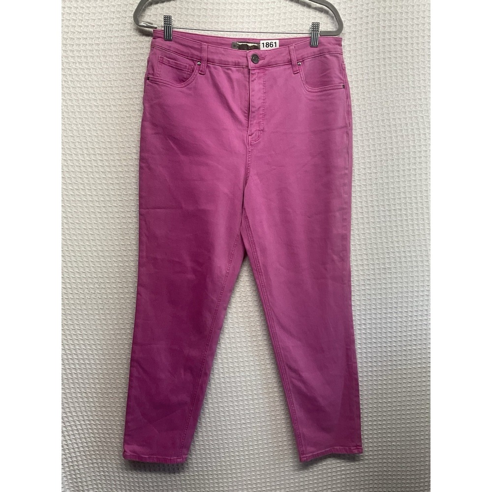Kut From The Kloth Naomi Fab Ab Girlfriend Ankle Straight‎ Leg Pink Denim Sz 12L